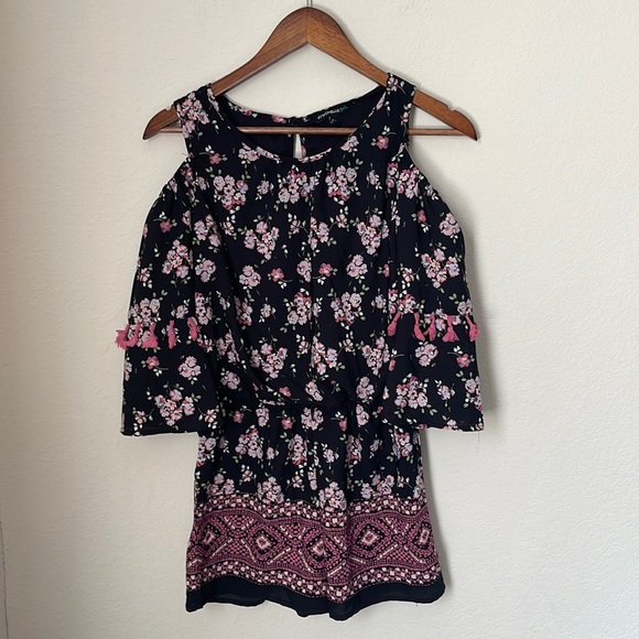 My Michelle Black Floral Romper - Picture 1 of 4